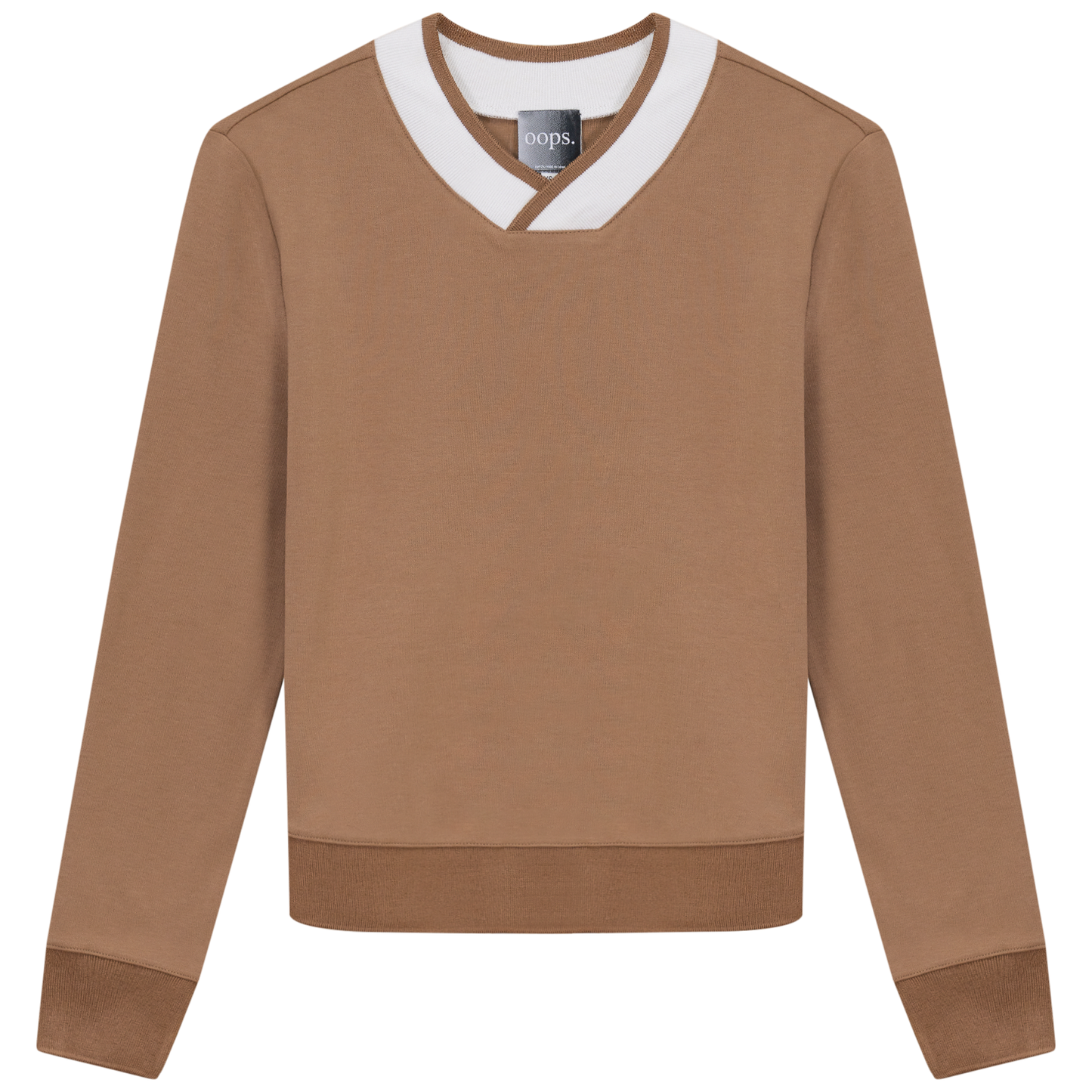 V Neck Sweatshirt Mocha