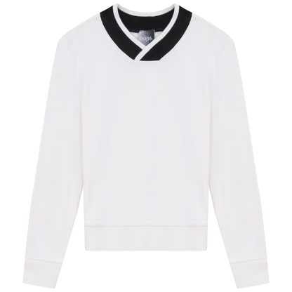 V Neck Sweatshirt White