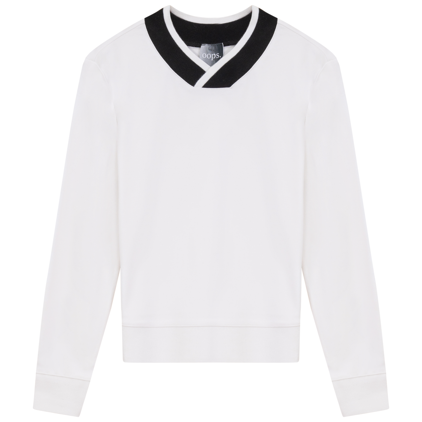 V Neck Sweatshirt White