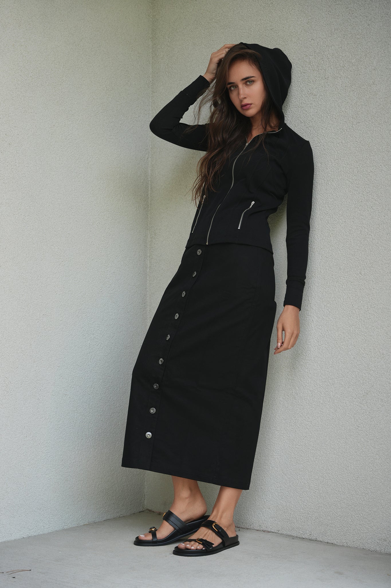 Seam Hoodie Zip Up Sweatshirt