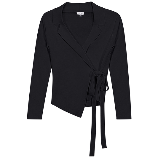 Cropped Wrap Jacket Sweater