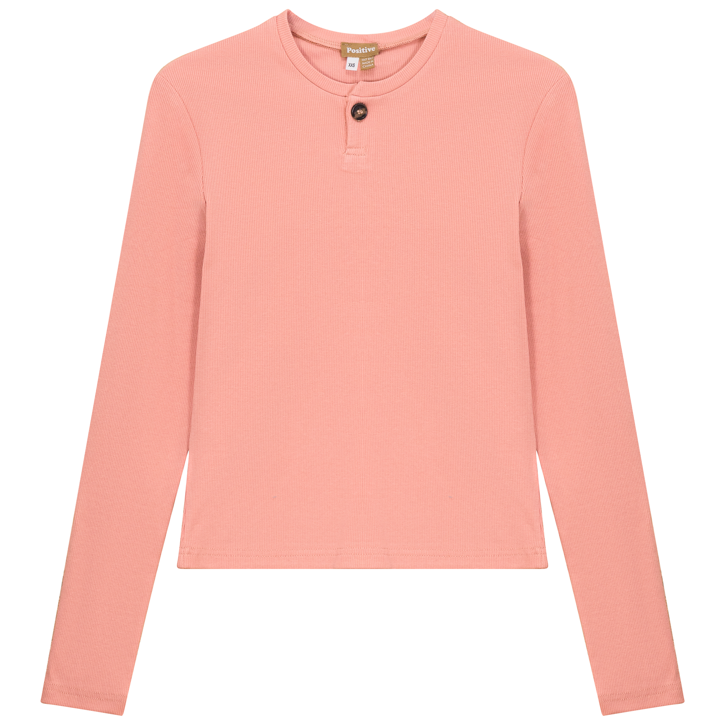 Short Henley Tee Light Coral