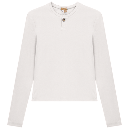 Short Henley Tee White