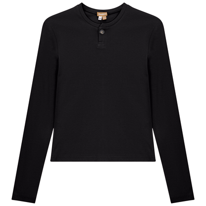 Short Henley Tee Black