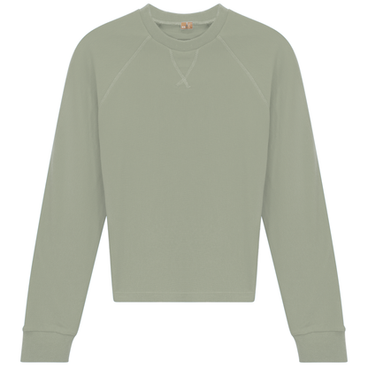 Raglan Sleeves Ribbed Tee Basil