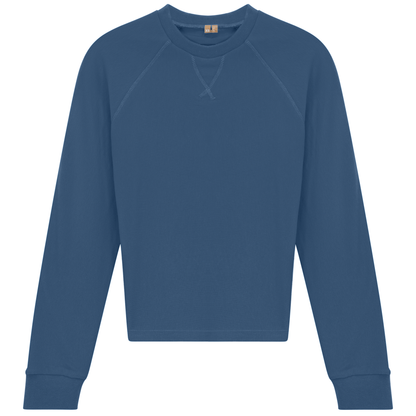 Raglan Sleeves Ribbed Tee Chambray