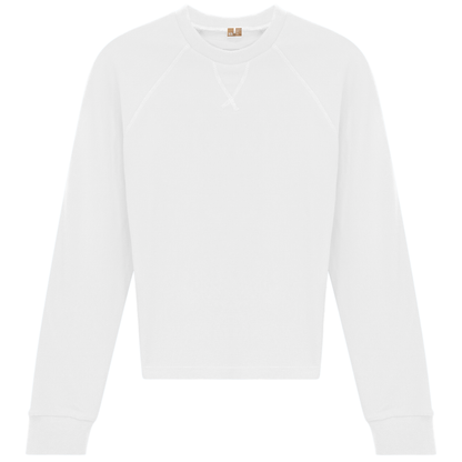 Raglan Sleeves Ribbed Tee White