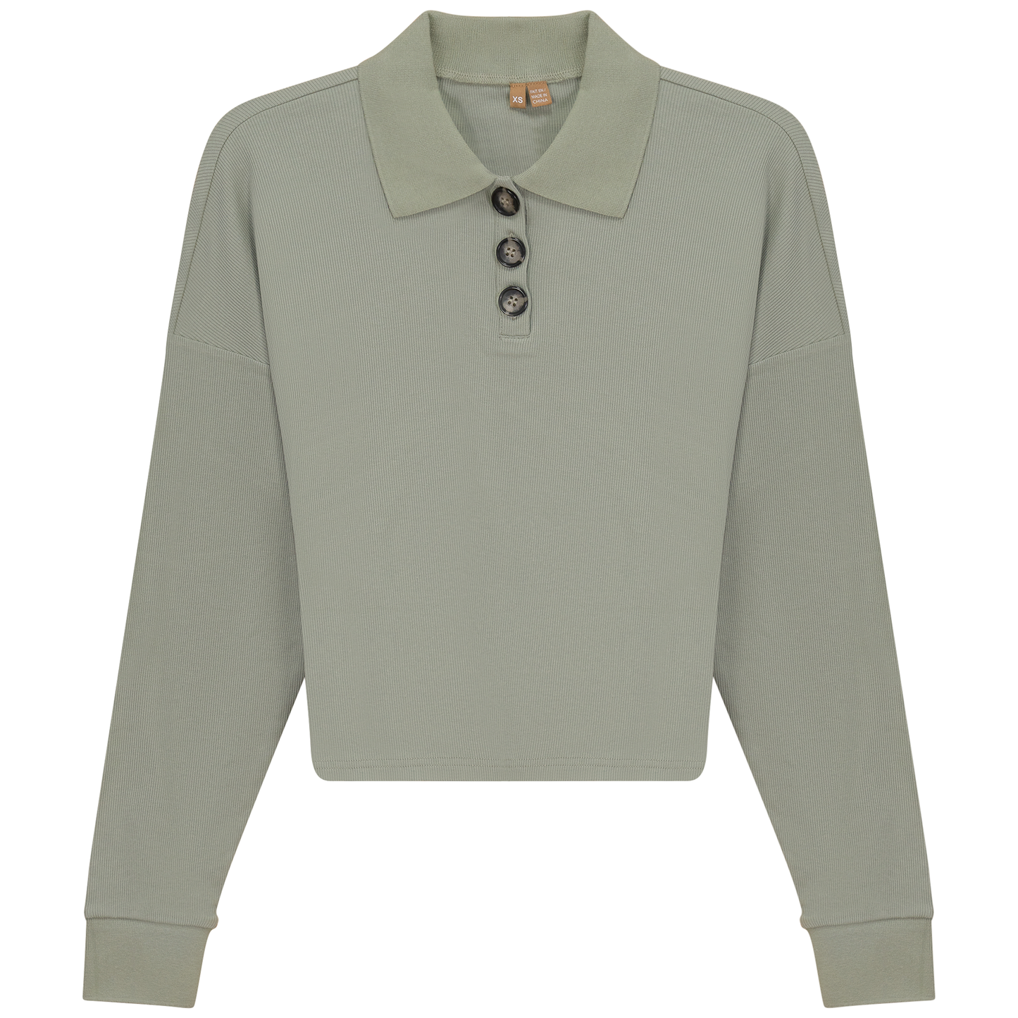 Cropped Ribbed Tee Basil