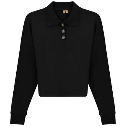 Cropped Ribbed Tee Black