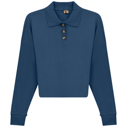 Cropped Ribbed Tee Chambray