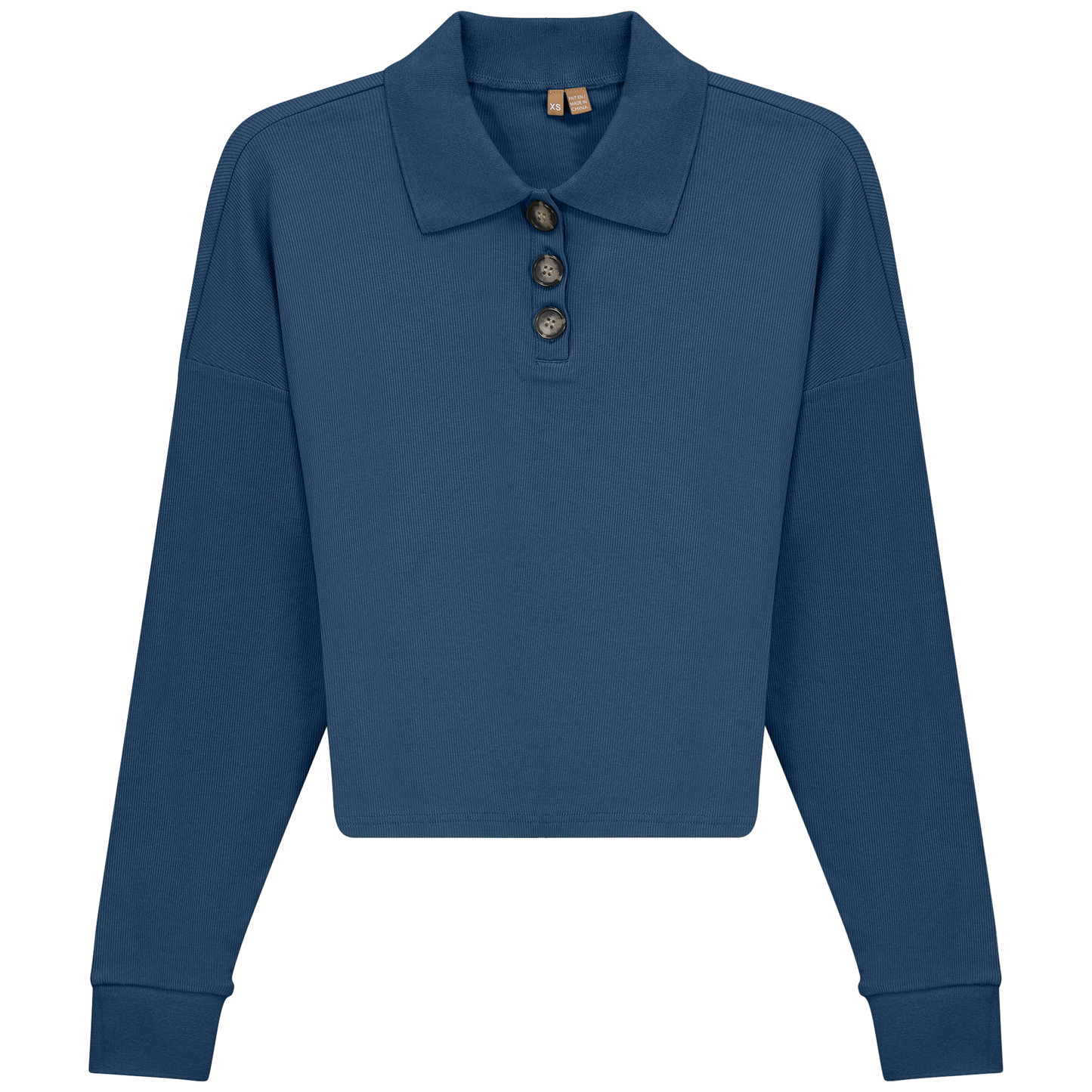 Cropped Ribbed Tee Chambray