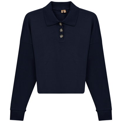 Cropped Ribbed Tee Dark Navy