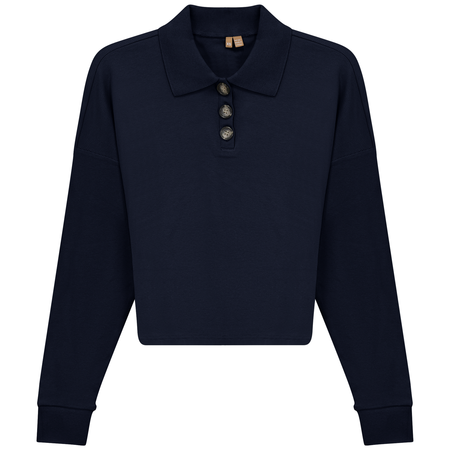 Cropped Ribbed Tee Dark Navy