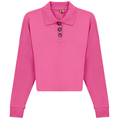 Cropped Ribbed Tee Dark Pink