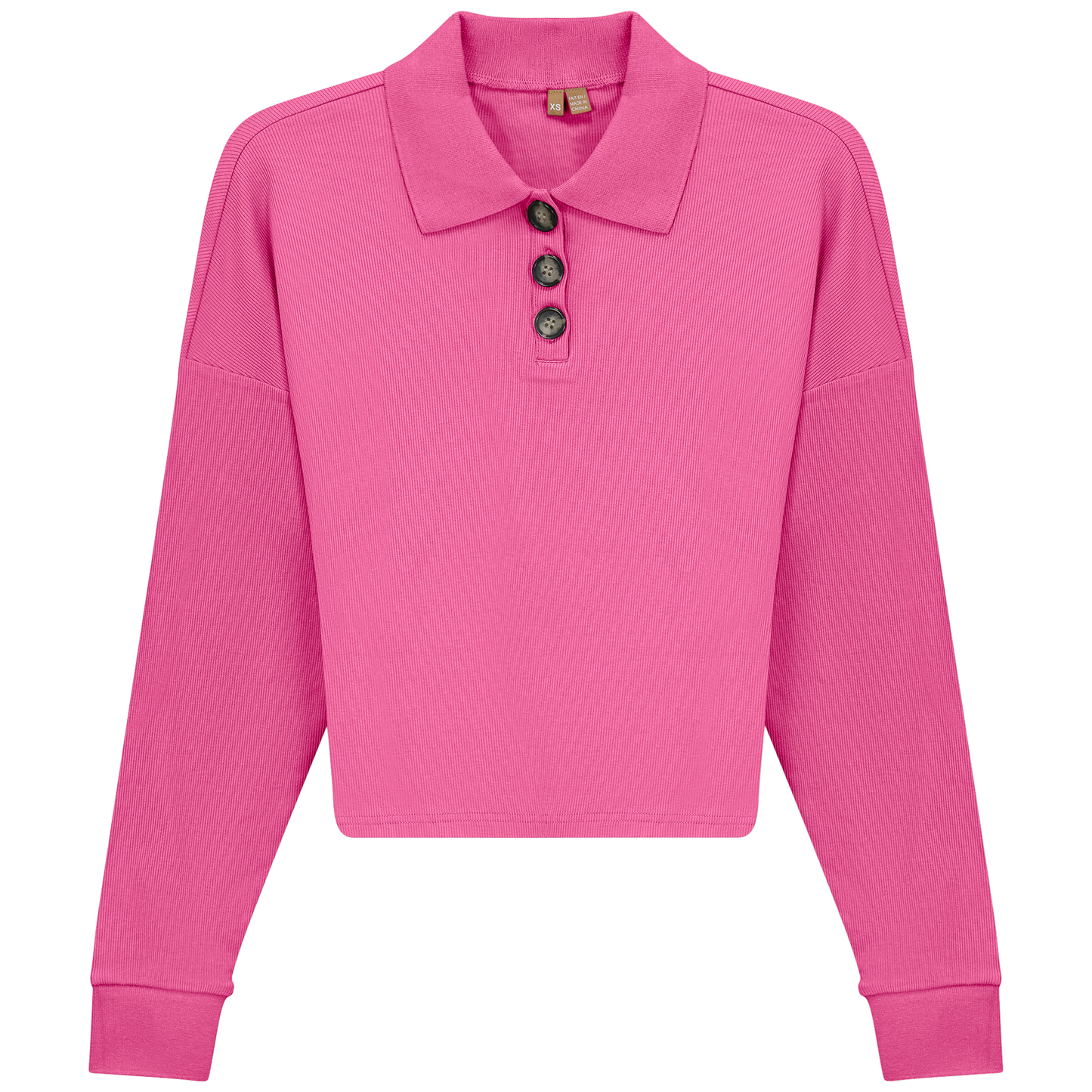 Cropped Ribbed Tee Dark Pink