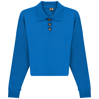 Cropped Ribbed Tee French Blue