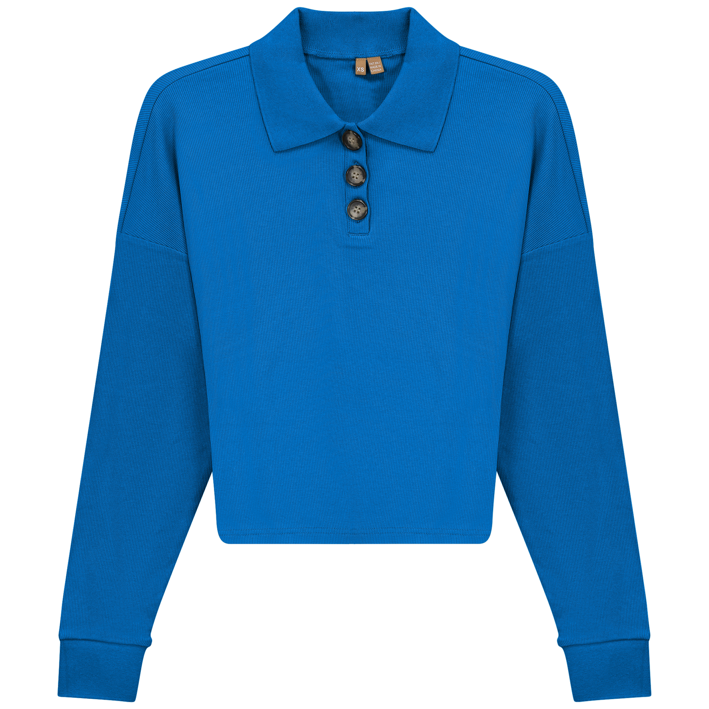 Cropped Ribbed Tee French Blue