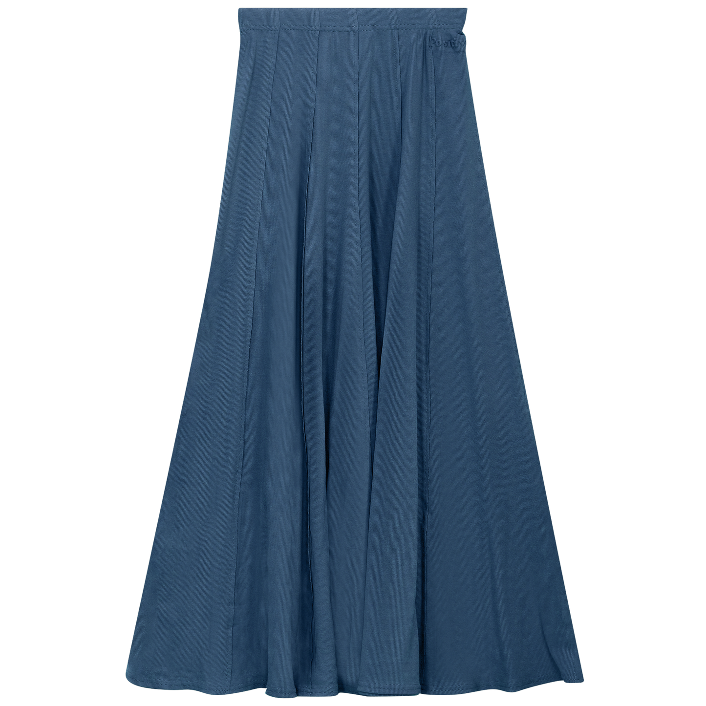 Ribbed Midi Panel Skirt Chambray