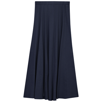 Ribbed Midi Panel Skirt Dark Navy