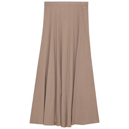 Ribbed Midi Panel Skirt Sand