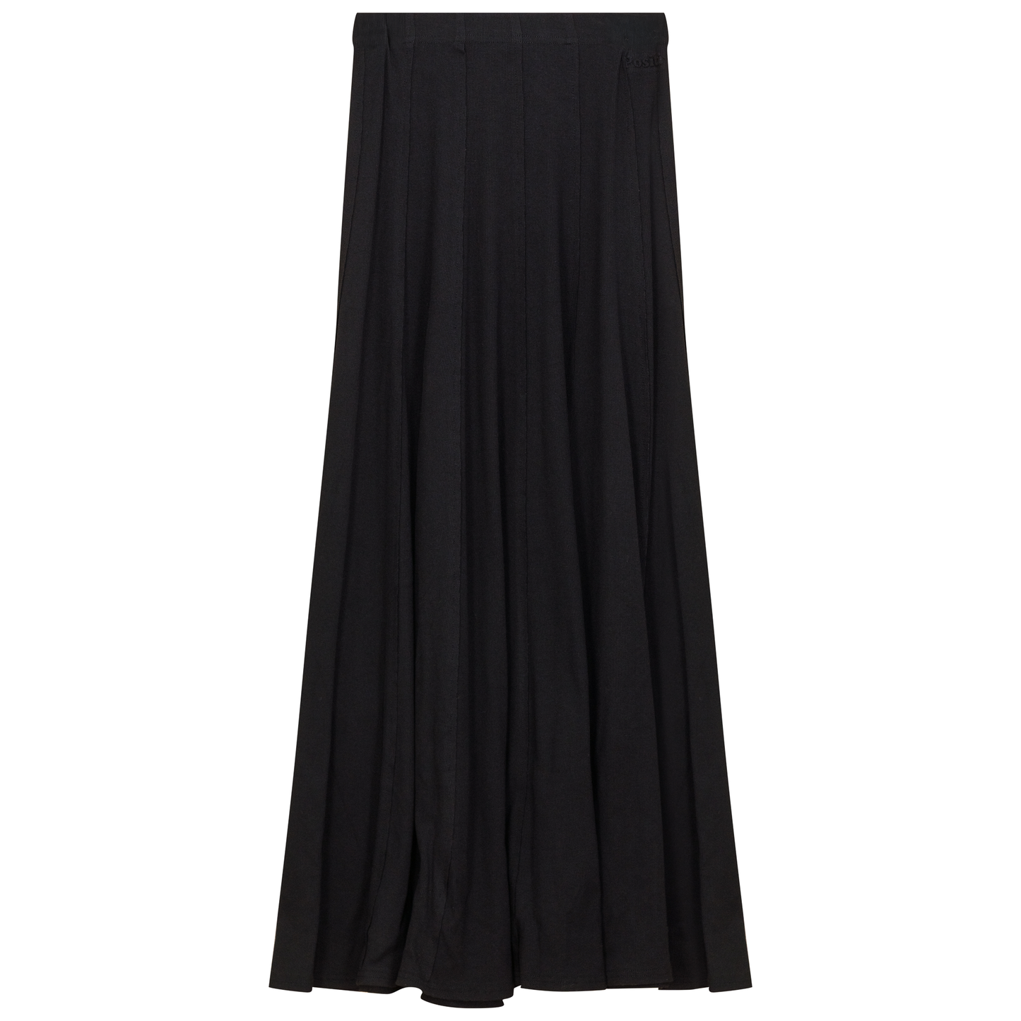 Ribbed Maxi Panel Skirt Black