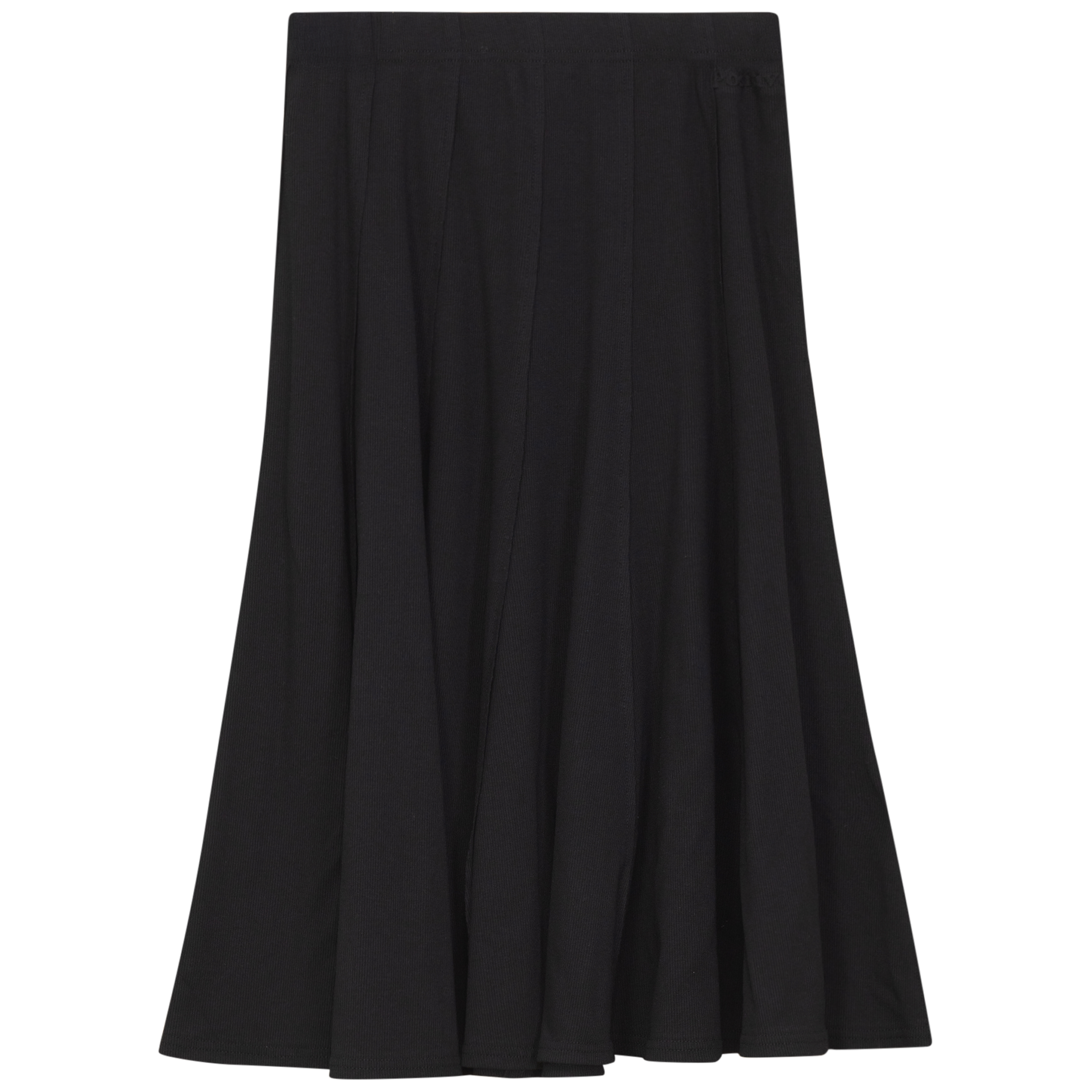 Ribbed Short Panel Skirt Black