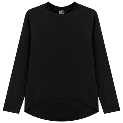 Pleat Back Tee Black