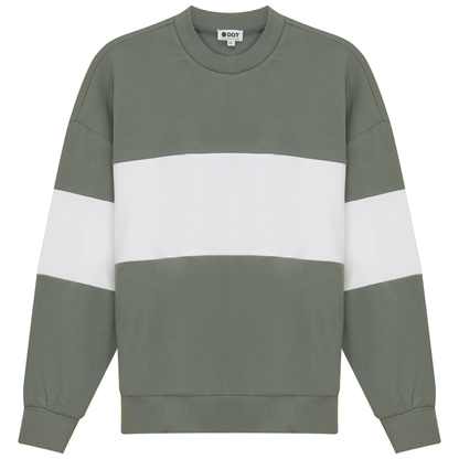 Wide Stripe Sweatshirt Light Olive