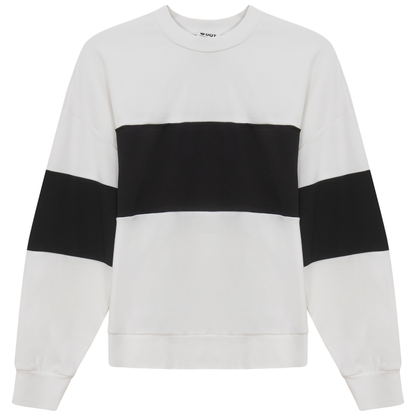 Wide Stripe Sweatshirt White