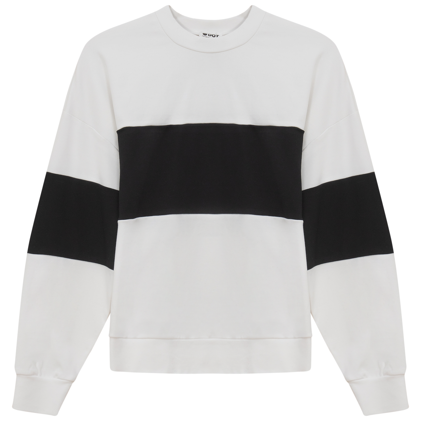 Wide Stripe Sweatshirt White