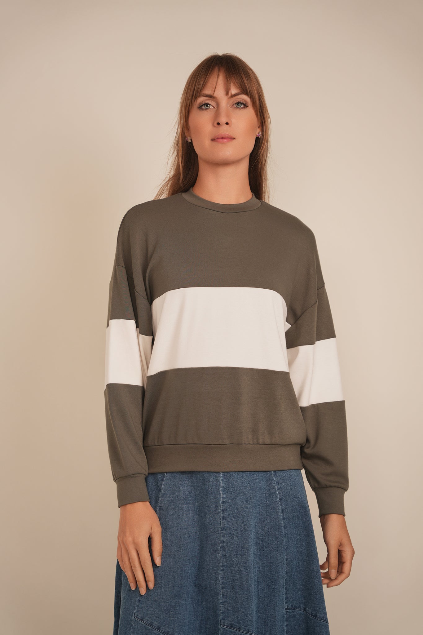Wide Stripe Sweatshirt