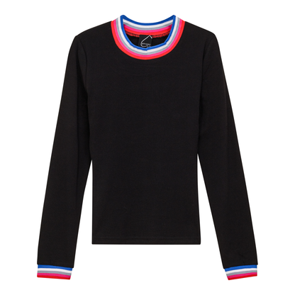 Mock Striped Tee Black