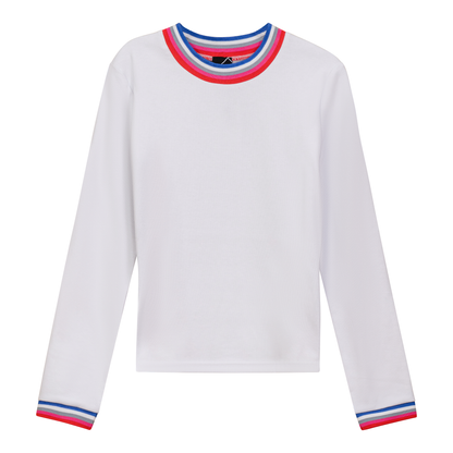 Mock Striped Tee White