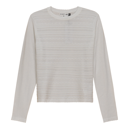 Crochet Knit Cropped Sweater White