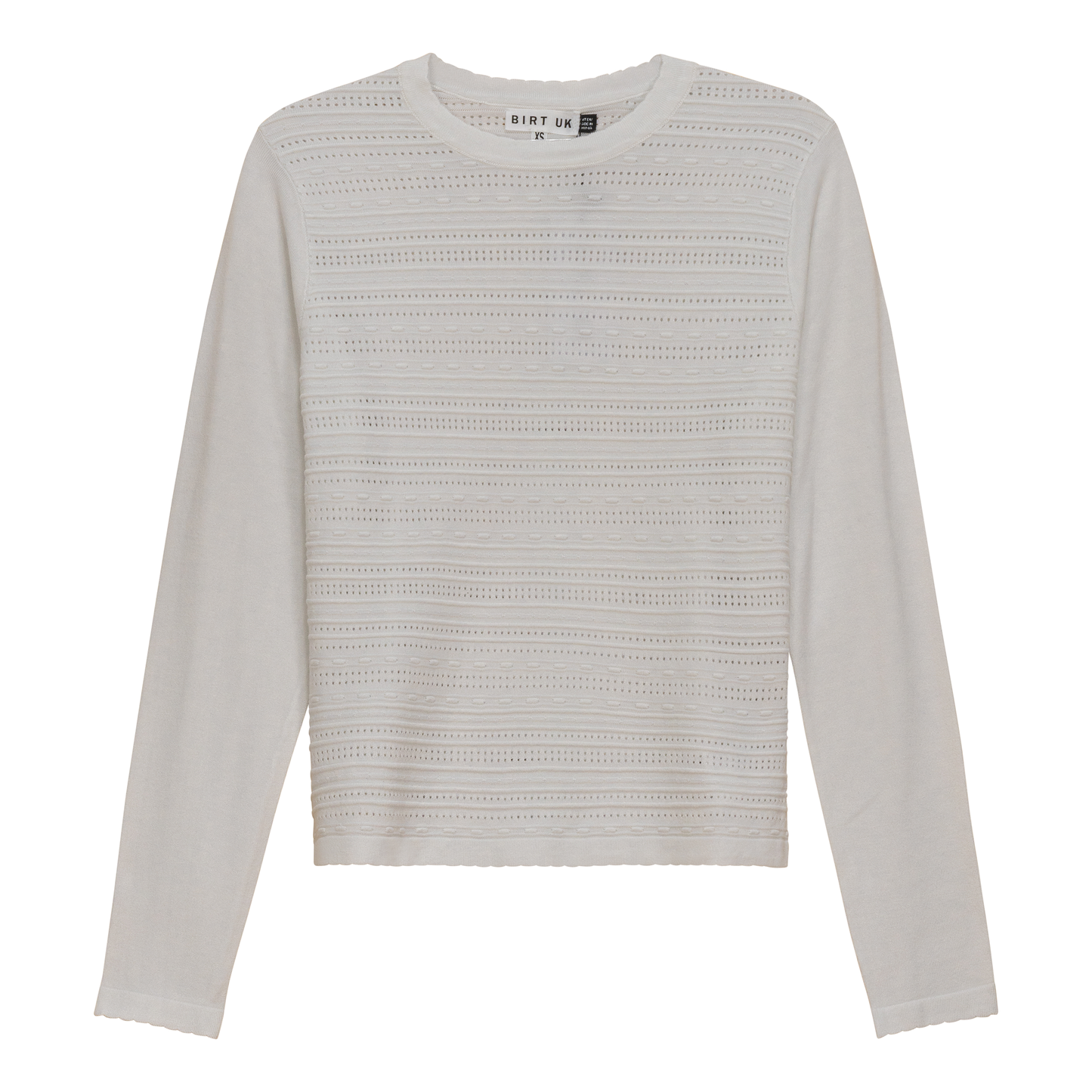 Crochet Knit Cropped Sweater White