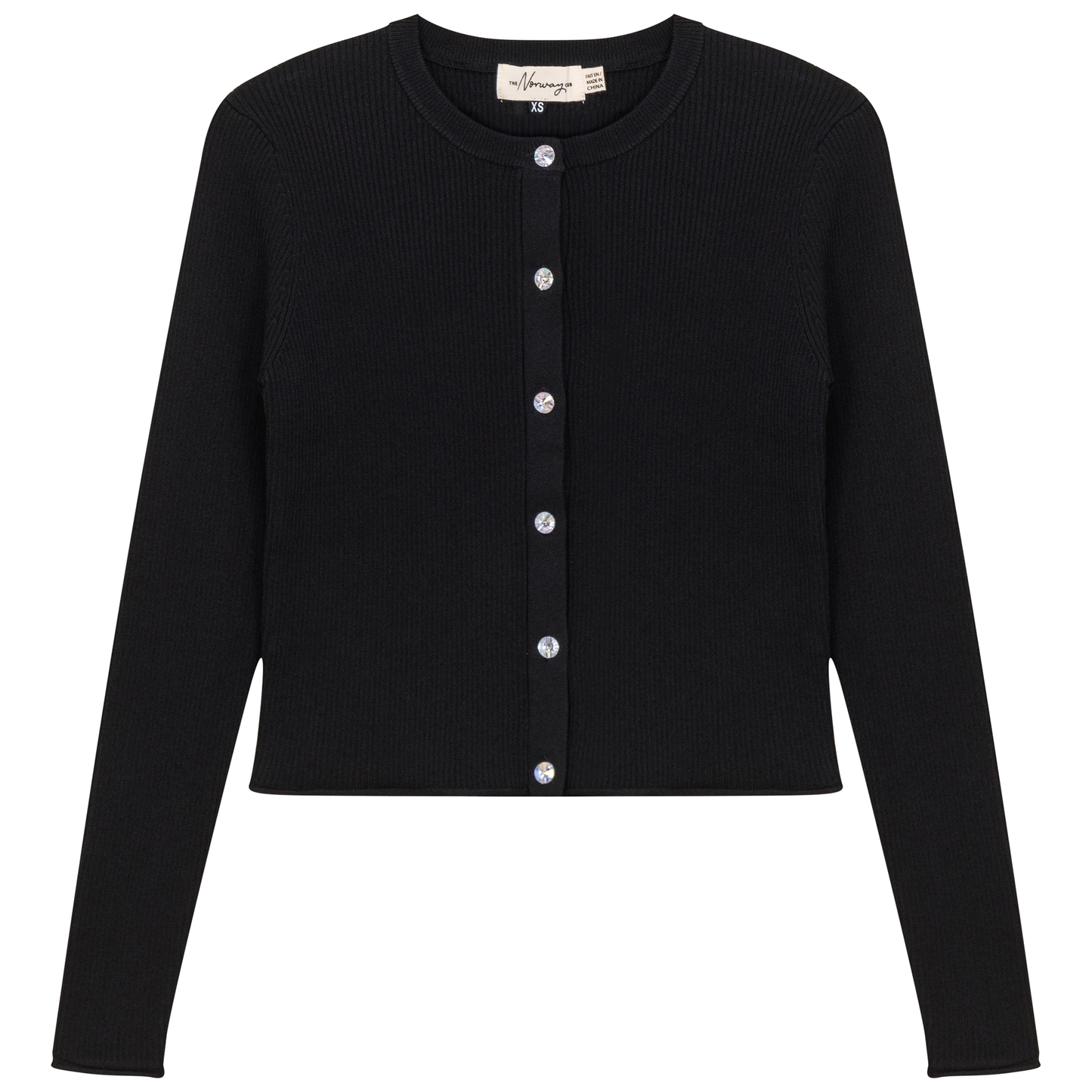 Cropped Knit Cardigan Black