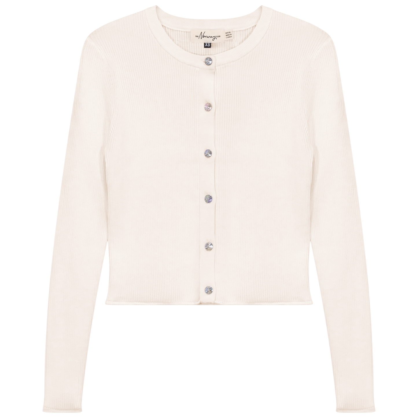 Cropped Knit Cardigan Cream