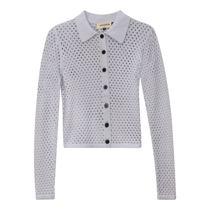 Cropped Crochet Sweater White