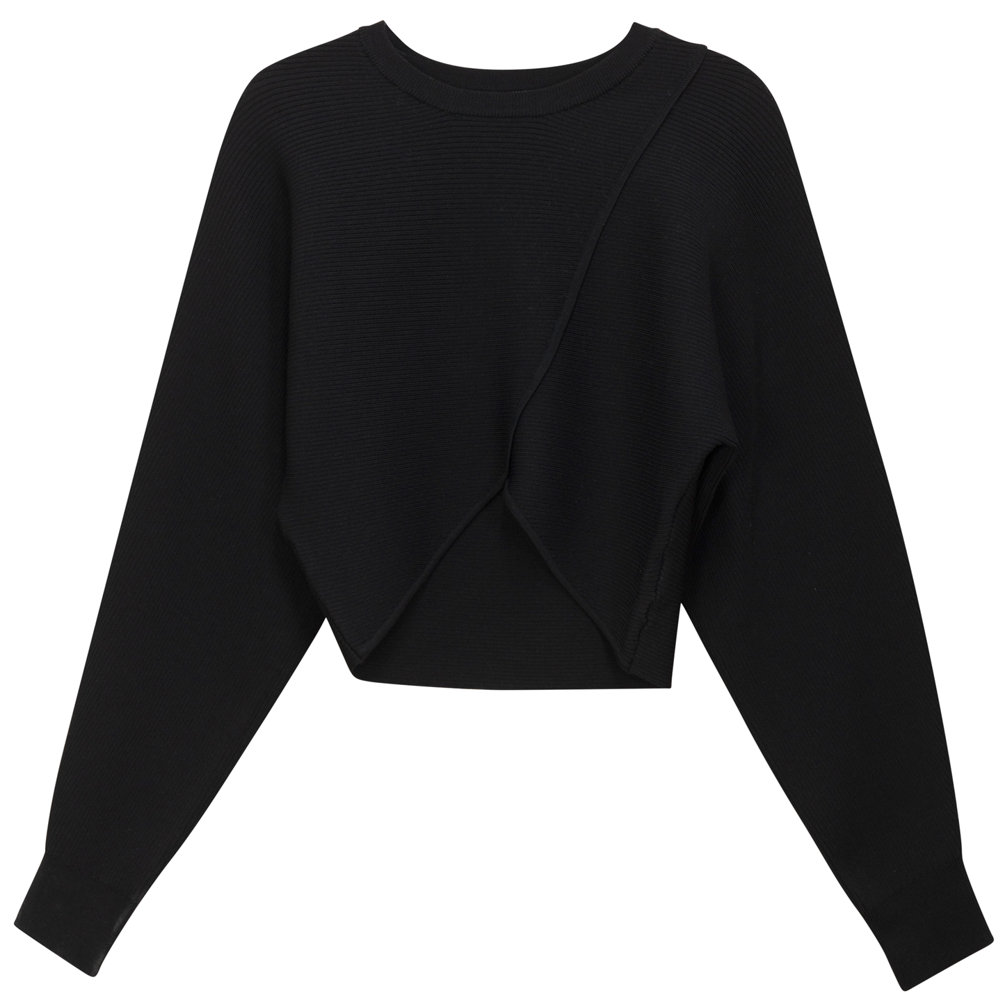 Cropped Wrap Top Black