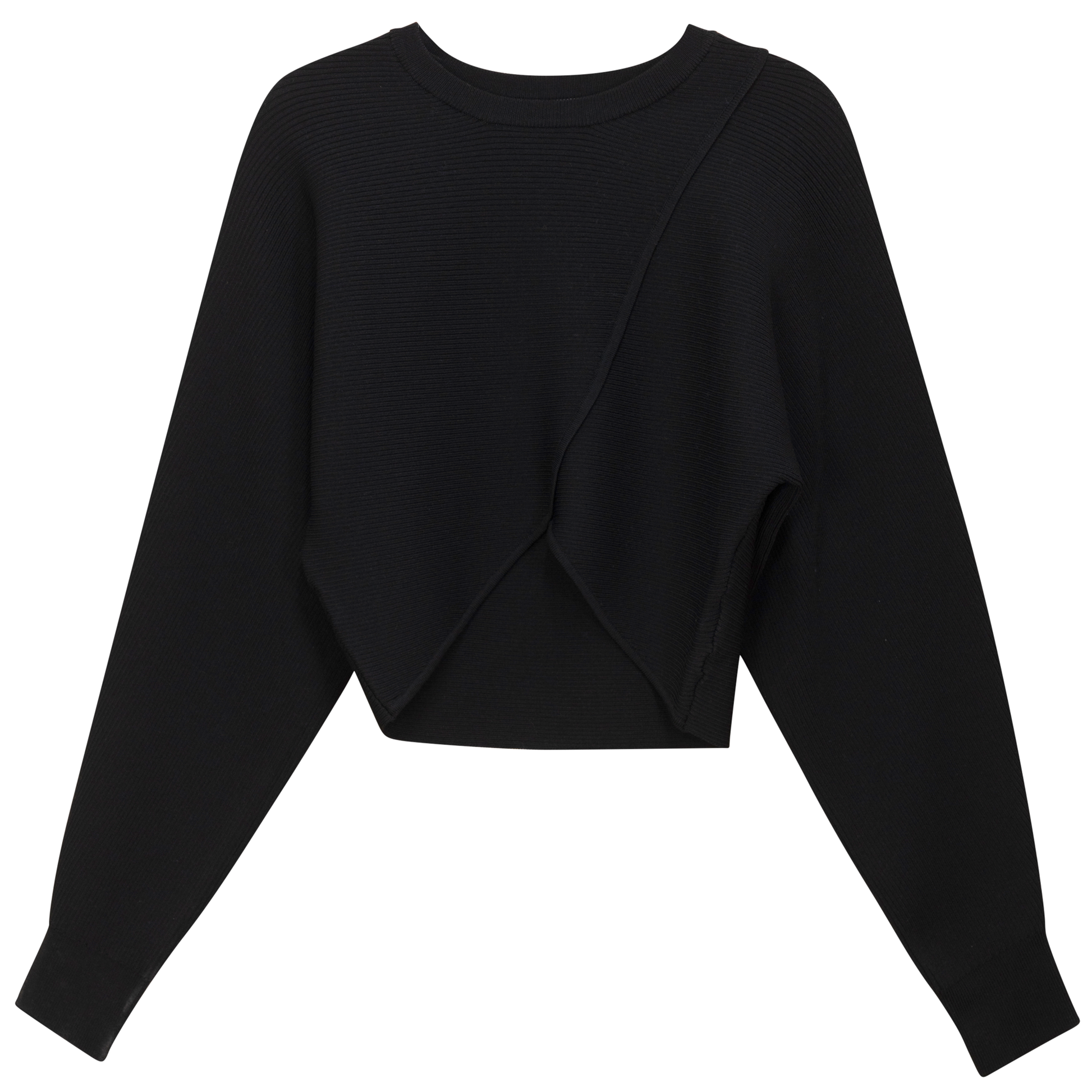 Cropped Wrap Top Black