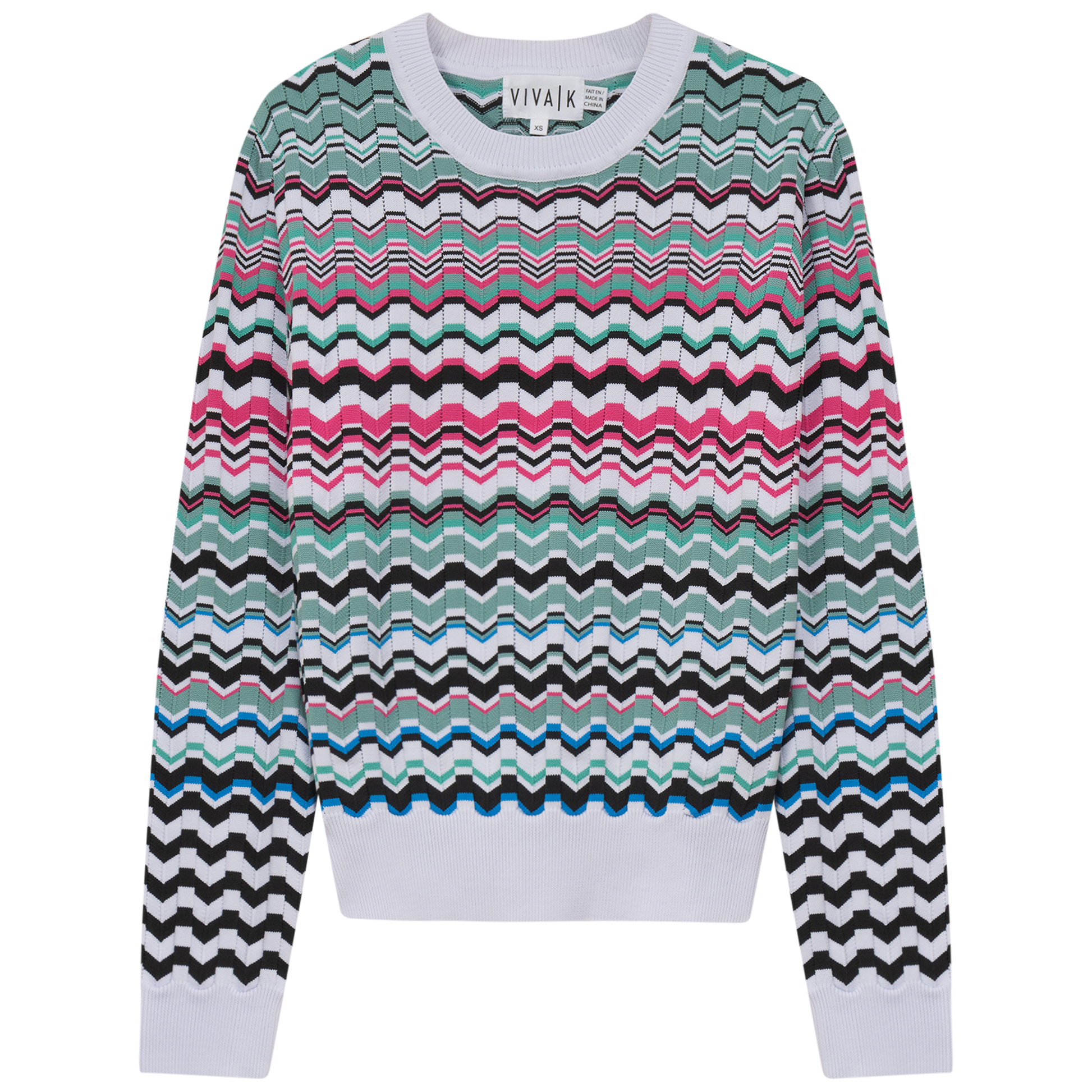 Crochet Knit Top Mint Multi