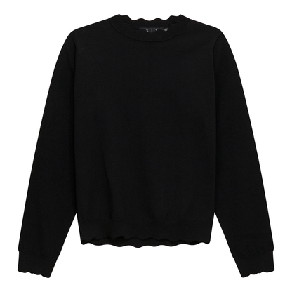 Scallop Knit Top Black