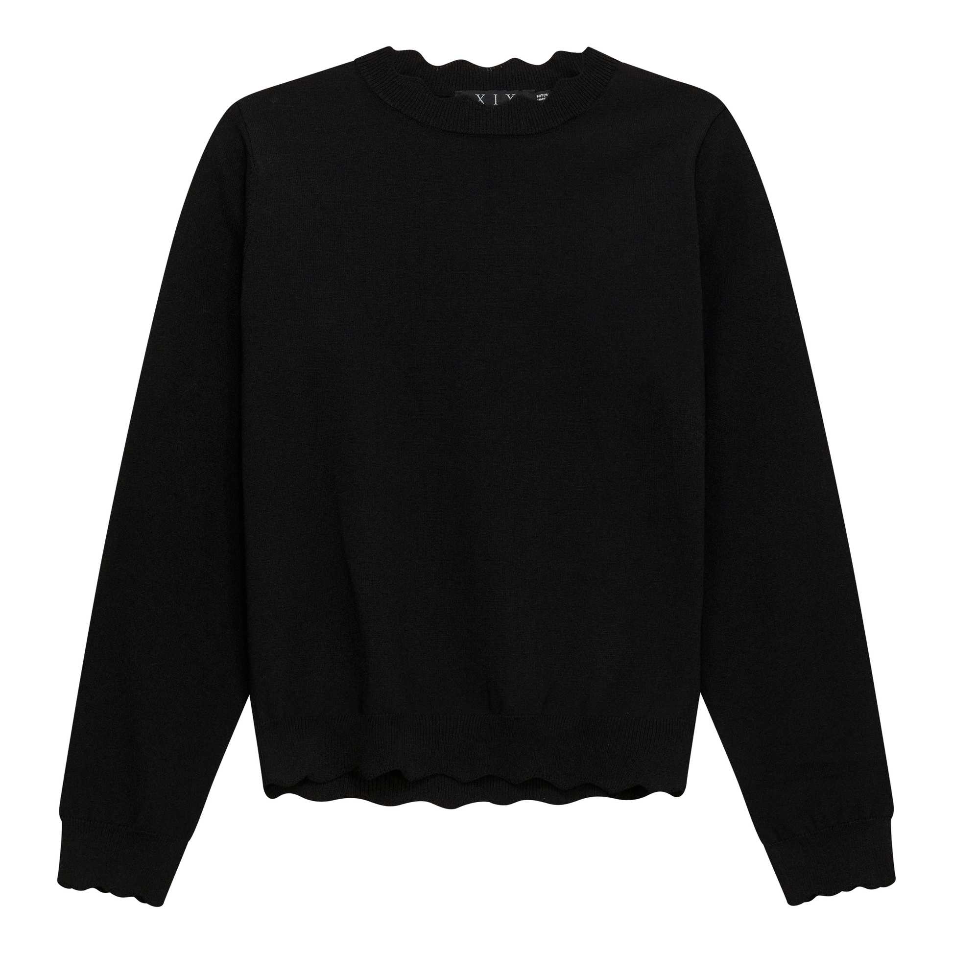 Scallop Knit Top Black