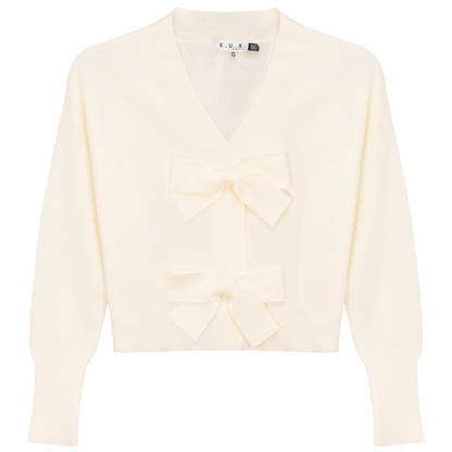 Crochet Bow Cardigan Cream