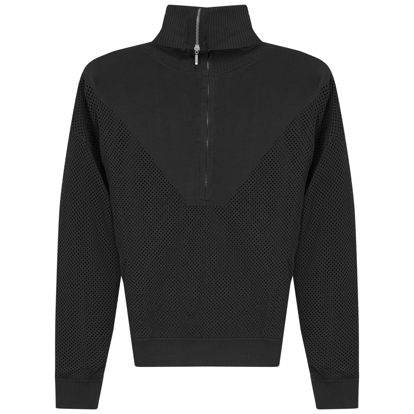 Crochet Zip Top Black