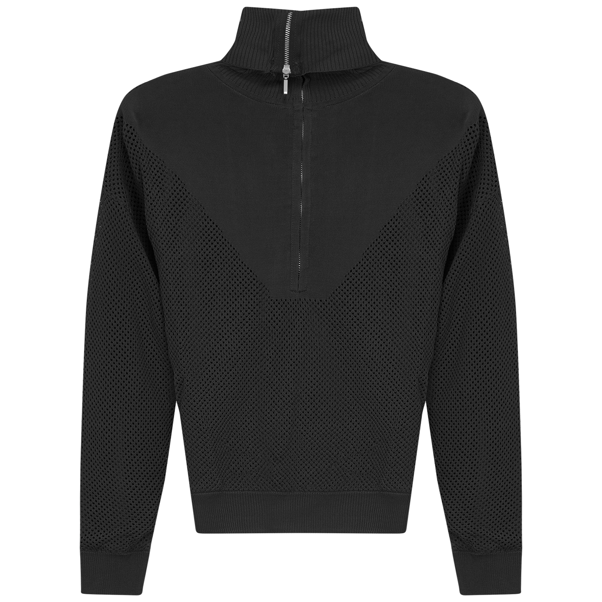 Crochet Zip Top Black