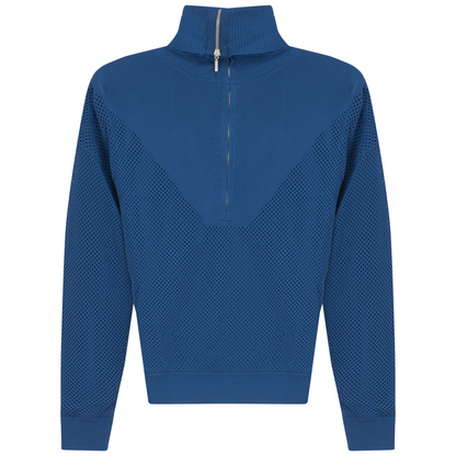 Crochet Zip Top Medium Denim