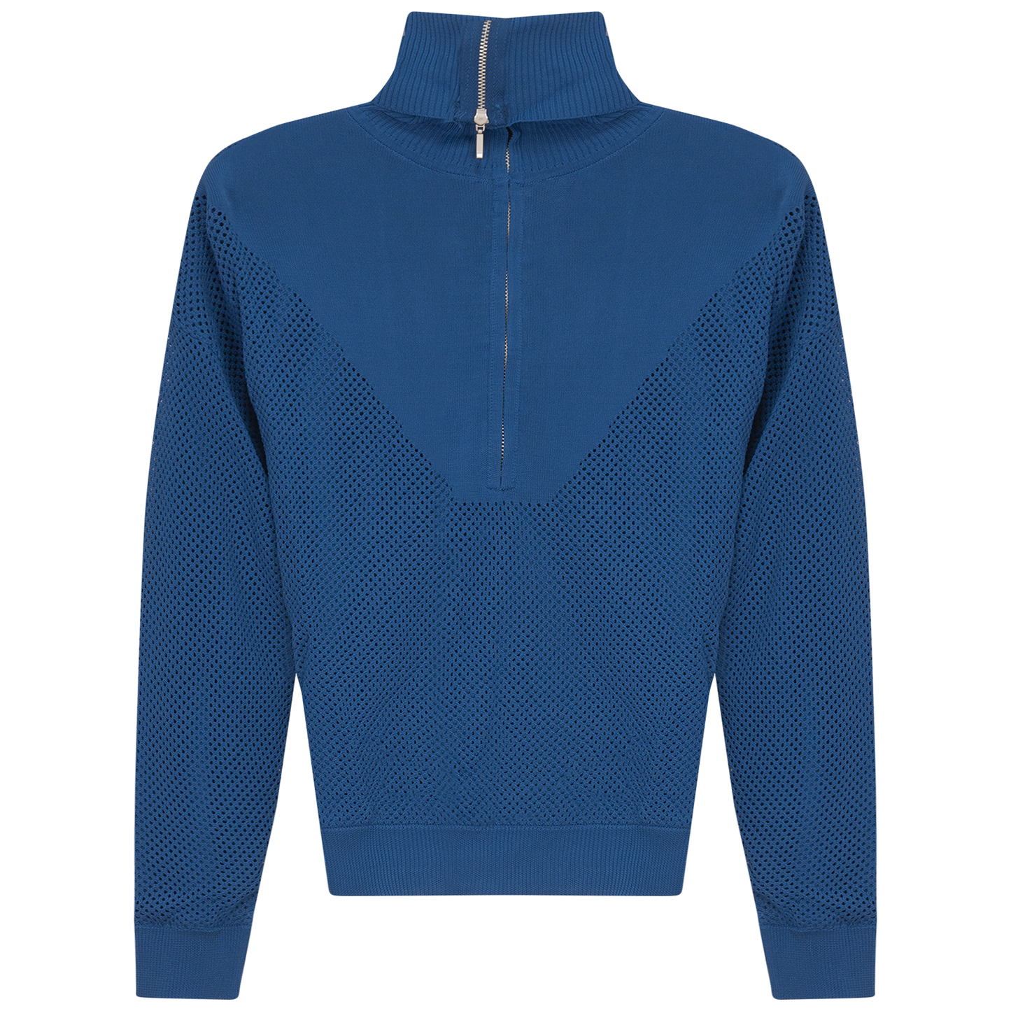 Crochet Zip Top Medium Denim