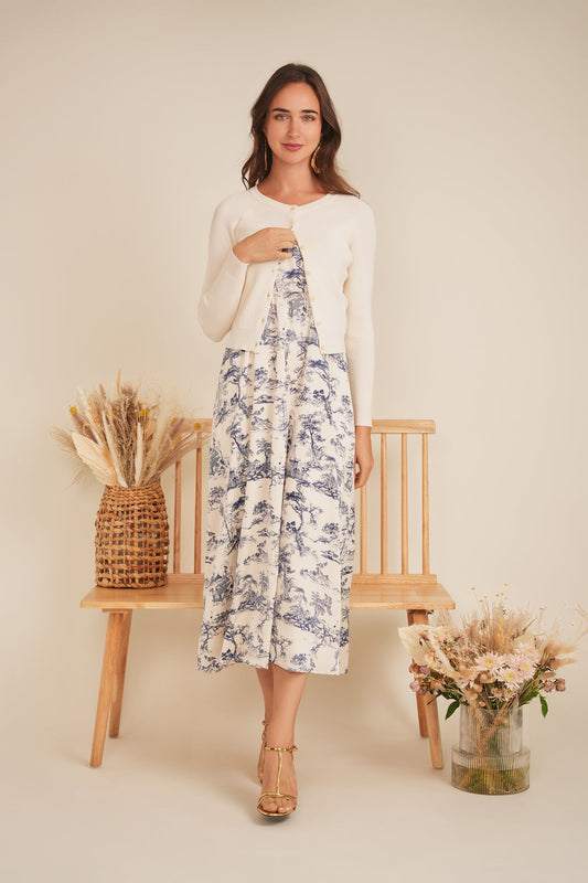 Accordian Pleated Midi Jumper