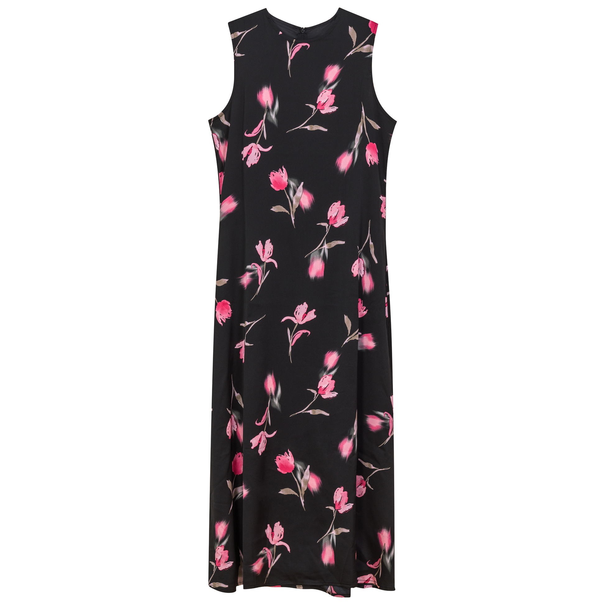 Printed Chiffon Jumper Black Pink